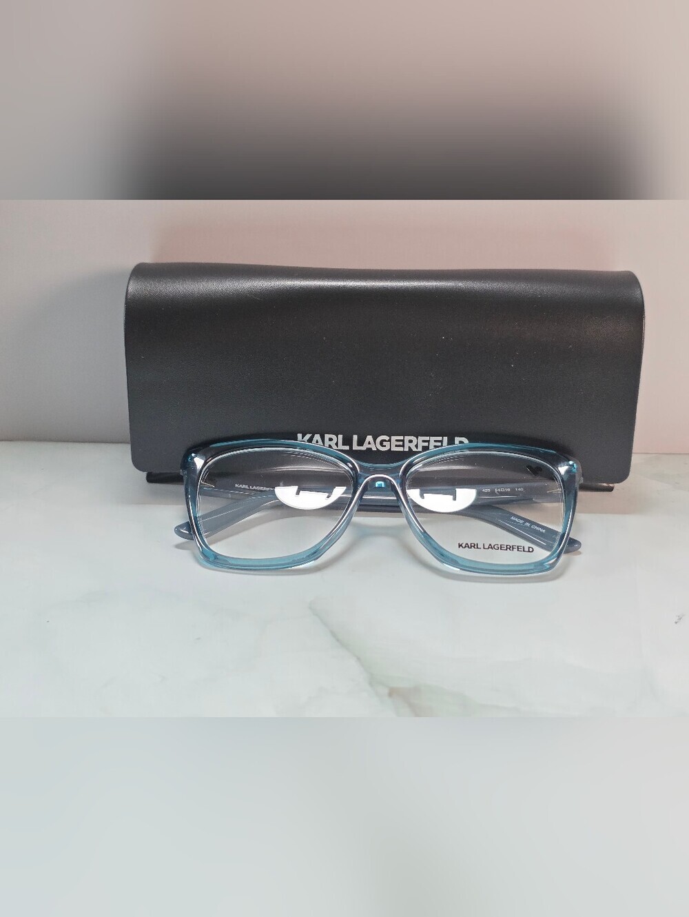 Karl Lagerfeld KL6050 425 Blue Transparent Cat Eye Eyeglasses - Picture 5 of 5